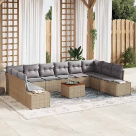 Conjunto de sofás de jardín 11 pcs Beige ratán sintético en Sofás de exterior | Comprar online en Foru.es