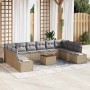 Conjunto de sofás de jardín 11 pcs Beige ratán sintético en Sofás de exterior | Comprar online en Foru.es