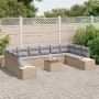 Conjunto de sofás de jardín 11 pcs Beige ratán sintético en Sofás de exterior | Comprar online en Foru.es