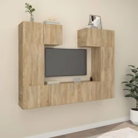 Set de muebles para TV 6 pzas madera contrachapada roble sonoma de vidaXL, Muebles TV - Ref: Foro24-3114456, Precio: 201,09 €...