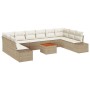 Conjunto de sofás de jardín 11 pcs Beige ratán sintético en Sofás de exterior | Comprar online en Foru.es