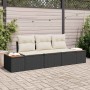 Conjunto de sofá de jardín 3 pcs Negro ratán sintético en Sofás de exterior | Comprar online en Foru.es