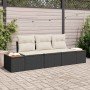 Conjunto de sofá de jardín 3 pcs Negro ratán sintético en Sofás de exterior | Comprar online en Foru.es