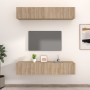 Muebles TV 4 uds madera contrachapada roble Sonoma 80x30x30 cm de vidaXL, Muebles TV - Ref: Foro24-3114184, Precio: 151,95 €,...