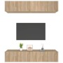 Muebles TV 4 uds madera contrachapada roble Sonoma 80x30x30 cm de vidaXL, Muebles TV - Ref: Foro24-3114184, Precio: 151,95 €,...