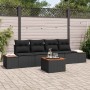 Conjunto de sofás de jardín con cojín 5 pcs Negro Poliratán en Sofás de exterior | Comprar online en Foru.es
