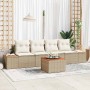 Conjunto de sofás de jardín con cojín 5 pcs Beige Poliratán en Sofás de exterior | Comprar online en Foru.es