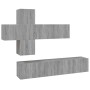 Set de muebles para TV 7 pzas madera contrachapada gris Sonoma de vidaXL, Muebles TV - Ref: Foro24-3114516, Precio: 193,91 €,...