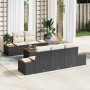 Conjunto de sofás de jardín con cojín 6 pcs Negro Poliratán en Sofás de exterior | Comprar online en Foru.es