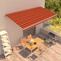 Toldo automático retráctil naranja y marrón 600x300 cm en Toldos | Comprar online en Foru.es