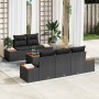 Conjunto de sofás de jardín con cojín 6 pcs Negro Poliratán en Sofás de exterior | Comprar online en Foru.es