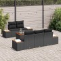 Conjunto de sofás de jardín con cojín 6 pcs Negro Poliratán en Sofás de exterior | Comprar online en Foru.es