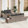 Conjunto de sofás de jardín con cojín 6 pcs Gris Poliratán en Sofás de exterior | Comprar online en Foru.es