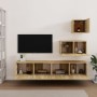 Set de muebles para TV 4 pzas madera contrachapada roble Sonoma de vidaXL, Muebles TV - Ref: Foro24-3114640, Precio: 121,63 €...