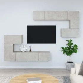 Mueble de pared de TV madera contrachapada gris hormigón de vidaXL, Muebles TV - Ref: Foro24-3114585, Precio: 253,97 €, Descu...