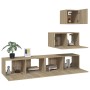 Set de muebles para TV 4 pzas madera contrachapada roble Sonoma de vidaXL, Muebles TV - Ref: Foro24-3114640, Precio: 121,63 €...
