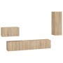 Set de muebles para TV 4 pzas madera contrachapada roble Sonoma de vidaXL, Muebles TV - Ref: Foro24-3114336, Precio: 146,02 €...