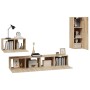 Set de muebles para TV 4 pzas madera contrachapada roble Sonoma de vidaXL, Muebles TV - Ref: Foro24-3114336, Precio: 146,02 €...