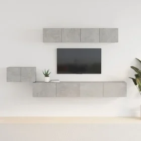 Set de muebles de TV 5 pzas madera contrachapada gris hormigón de vidaXL, Muebles TV - Ref: Foro24-3114433, Precio: 193,88 €,...