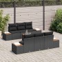 Conjunto de sofás de jardín con cojín 7 pcs Negro Poliratán en Sofás de exterior | Comprar online en Foru.es