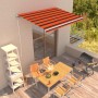 Toldo retráctil manual naranja y marrón 350x250 cm en Toldos | Comprar online en Foru.es