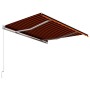 Toldo retráctil manual naranja y marrón 350x250 cm en Toldos | Comprar online en Foru.es