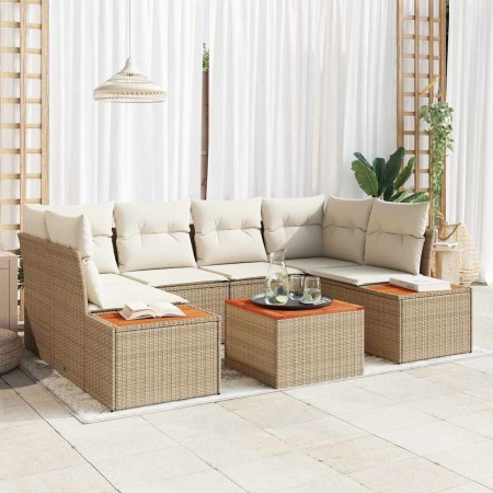 Conjunto de sofás de jardín con cojín 6 pcs Beige Poliratán en Sofás de exterior | Comprar online en Foru.es