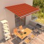 Toldo manual retráctil naranja y marrón 400x300 cm en Toldos | Comprar online en Foru.es