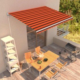 Toldo manual retráctil naranja y marrón 400x300 cm en Toldos | Comprar online en Foru.es