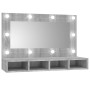 Mueble con espejo y LED color gris Sonoma 90x31,5x62 cm de vidaXL, Tocadores de baño - Ref: Foro24-820458, Precio: 62,90 €, D...