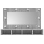 Mueble con espejo y LED color gris Sonoma 90x31,5x62 cm de vidaXL, Tocadores de baño - Ref: Foro24-820458, Precio: 62,90 €, D...