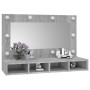 Mueble con espejo y LED color gris Sonoma 90x31,5x62 cm de vidaXL, Tocadores de baño - Ref: Foro24-820458, Precio: 62,90 €, D...
