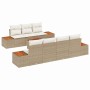 Conjunto de sofá de jardín con cojín 8 pcs Beige Poliratán en Sofás de exterior | Comprar online en Foru.es