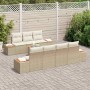 Conjunto de sofá de jardín con cojín 8 pcs Beige Poliratán en Sofás de exterior | Comprar online en Foru.es