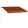 Toldo manual retráctil naranja y marrón 450x300 cm en Toldos | Comprar online en Foru.es