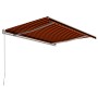 Toldo manual retráctil naranja y marrón 450x300 cm en Toldos | Comprar online en Foru.es