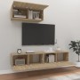 Set de muebles para TV 3 pzas madera contrachapada roble sonoma de vidaXL, Muebles TV - Ref: Foro24-3114472, Precio: 120,73 €...