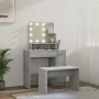 LED vanity set in gray Sonoma plywood by vidaXL, Bedroom Dressers - Ref: Foro24-3114121, Price: 115,39 €, Discount: %