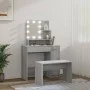 LED vanity set in gray Sonoma plywood by vidaXL, Bedroom Dressers - Ref: Foro24-3114121, Price: 115,39 €, Discount: %