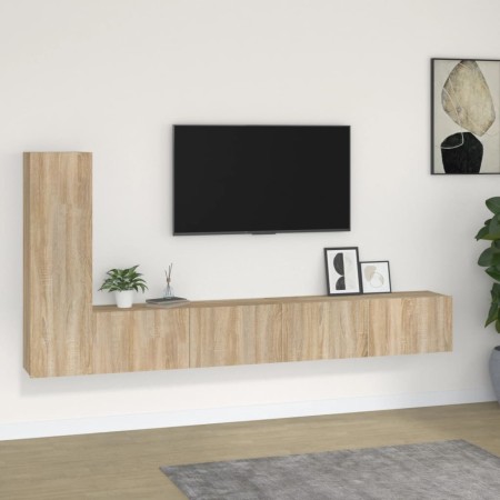 Set de muebles para TV 3 pzas madera contrachapada roble sonoma de vidaXL, Muebles TV - Ref: Foro24-3114320, Precio: 150,48 €...