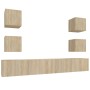 Set de muebles para TV 6 pzas madera contrachapada roble sonoma de vidaXL, Muebles TV - Ref: Foro24-3114264, Precio: 174,41 €...