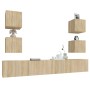 Set de muebles para TV 6 pzas madera contrachapada roble sonoma de vidaXL, Muebles TV - Ref: Foro24-3114264, Precio: 174,41 €...