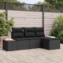 Conjunto de sofá de jardín 4 pcs Negro ratán sintético en Sofás de exterior | Comprar online en Foru.es