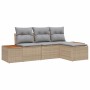 Conjunto de sofá de jardín 4 pcs Beige ratán sintético en Sofás de exterior | Comprar online en Foru.es