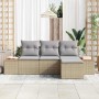 Conjunto de sofá de jardín 4 pcs Beige ratán sintético en Sofás de exterior | Comprar online en Foru.es