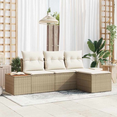 Conjunto de sofá de jardín 4 pcs Beige ratán sintético en Sofás de exterior | Comprar online en Foru.es