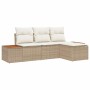 Conjunto de sofá de jardín 4 pcs Beige ratán sintético en Sofás de exterior | Comprar online en Foru.es