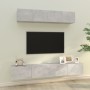 Set de muebles de TV 4 pzas madera contrachapada gris hormigón de vidaXL, Muebles TV - Ref: Foro24-3114537, Precio: 174,28 €,...