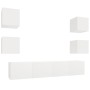 Set de muebles para TV 6 piezas madera contrachapada blanco de vidaXL, Muebles TV - Ref: Foro24-3114254, Precio: 191,64 €, De...