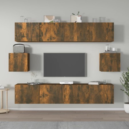 Set de muebles de TV 6 pzas madera contrachapada roble ahumado de vidaXL, Muebles TV - Ref: Foro24-3114363, Precio: 159,53 €,...
